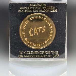 Cats Andrew Lloyd Webber Fifth Anniversary Commemorative Coin